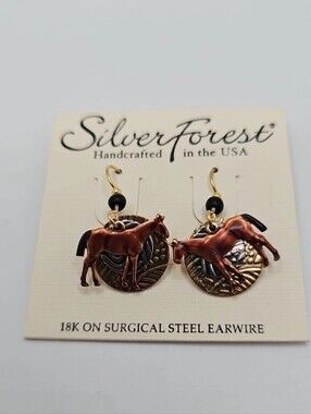 Silver Forest Horse Earrings USA